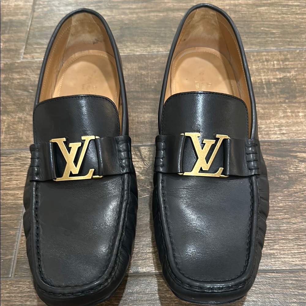 Louis Vuitton Black Leather Loafers